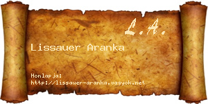 Lissauer Aranka névjegykártya